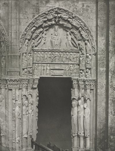 Katedra w Chartres: Prawe drzwi portalu królewskiego z Matką Boską z Chartres autorstwa Charles Nègre