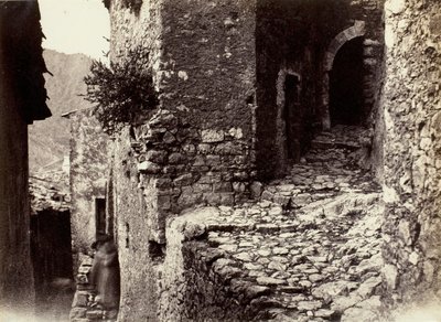 Ulica w Sainte-Agnès w pobliżu Roquebrune autorstwa Charles Nègre