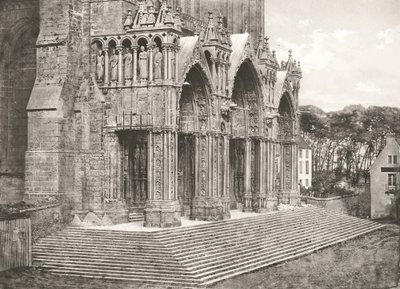 Katedra w Chartres - Portico du Midi XII wiek, ok. 1854, druk ok. 1857. autorstwa Charles Nègre