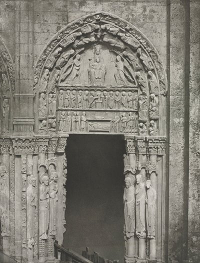 Katedra w Chartres: Prawe drzwi portalu królewskiego z Matką Boską z Chartres autorstwa Charles Nègre