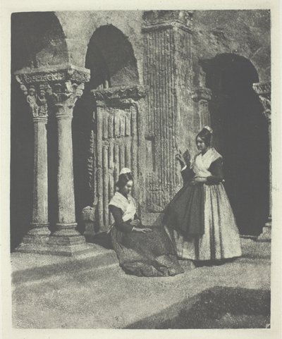 Dwie kobiety z Arles w klasztorze Saint-Trophime w Arles autorstwa Charles Nègre