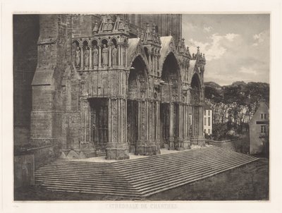 Tablica XII – Katedra w Chartres, Portico du Midi (Płyta XII – Katedra w Chartres, wejście południowe) autorstwa Charles Nègre, André Jammes