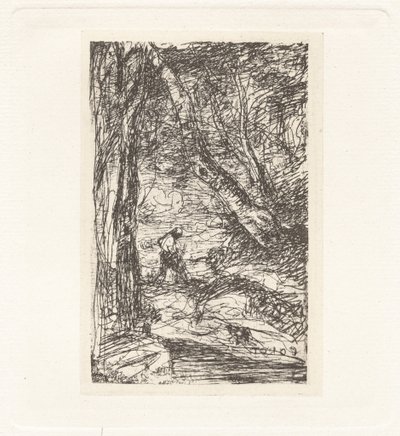Płyta XI – Drwal (Płyta XI – Drwal) autorstwa Charles Nègre, Jean Baptiste Camille Corot, André Jammes