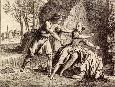 Rzeka Scamandre autorstwa Charles Nicolas Cochin