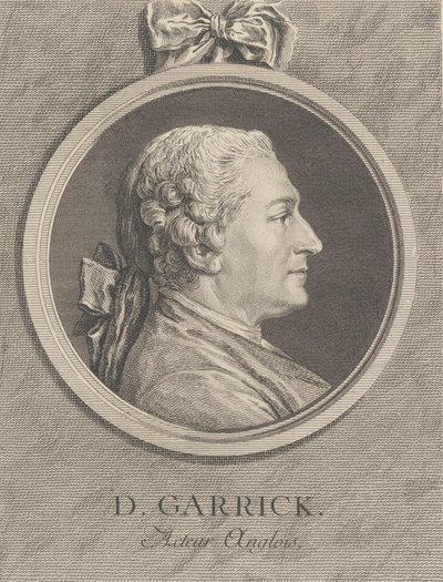 Portret Davida Garricka, 1764 autorstwa Charles Nicolas Cochin