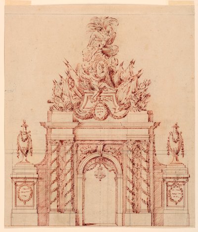 Projekt dekoracji malarskiej ku czci francuskiego generała, który był namiestnikiem następcy tronu autorstwa Charles Nicolas Cochin the younger