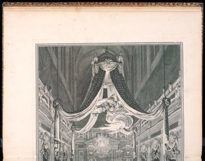 Pogrzeb Elżbiety Teresy z Lotaryngii, królowej Sardynii, w kościele Notre Dame w Paryżu, 22 września 1741 autorstwa Charles-Nicolas Cochin the younger