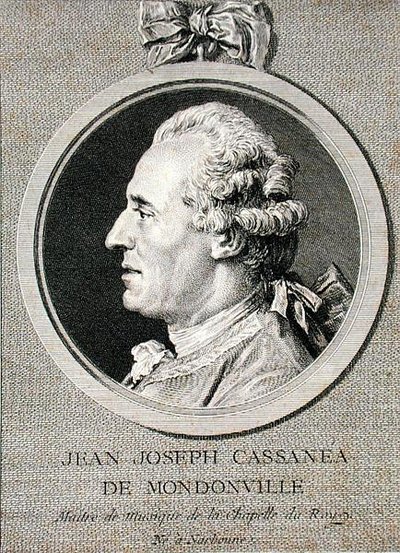 Jean Joseph Cassanea de Mondonville (1711-72) ryty przez Augustina de Saint-Aubin (1736-1807) 1768 (grafika) autorstwa Charles Nicolas II (after) Cochin