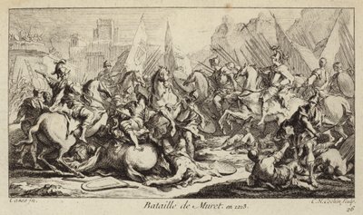 Bitwa pod Muret we Francji, krucjata albigenów autorstwa Charles Nicolas II Cochin
