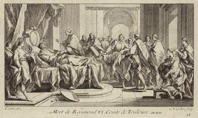 Śmierć Rajmunda VI, hrabiego Tuluzy autorstwa Charles Nicolas II Cochin