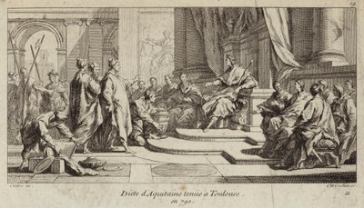 Dieta Akwitanii odbyła się w Tuluzie, 790 (grawerowanie) autorstwa Charles Nicolas II Cochin
