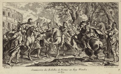 Poddanie buntowników z Nimes Wambie, królowi Wizygotów, 672 autorstwa Charles Nicolas II Cochin