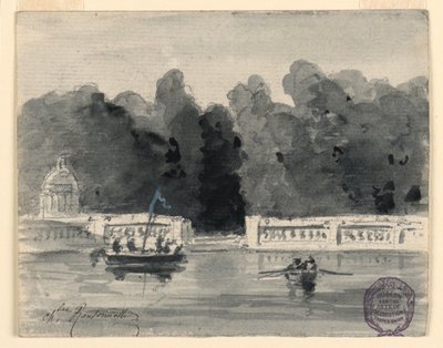 Jezioro w parku autorstwa Charles Nicolas Ransonnette