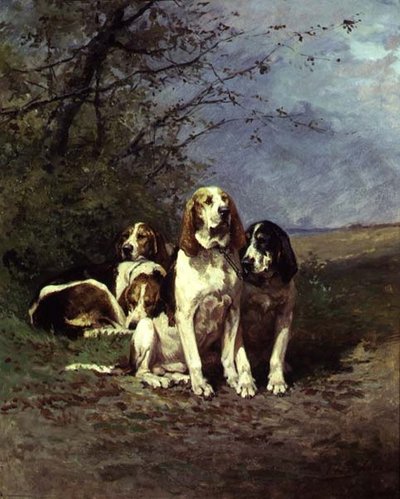 Ogary odpoczywające (panel) autorstwa Charles Oliver de Penne