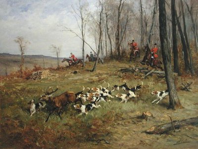 Polowanie (olej na płótnie) autorstwa Charles Oliver de Penne