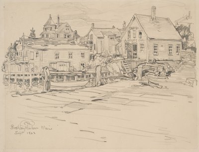 Port Boothbay, Maine, 1923 (grafit na papierze) autorstwa Charles P. Reiffel