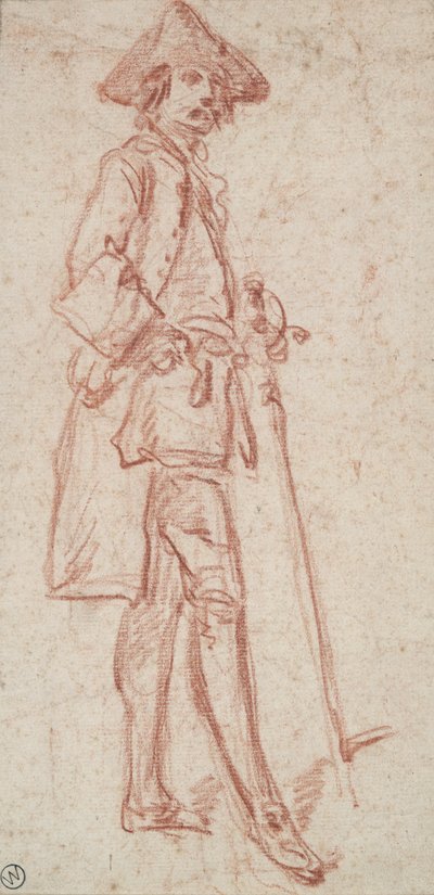 Stojący mężczyzna trzymający miecz autorstwa Charles Parrocel