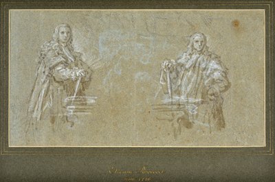 dwa studia szlachciców (rysunek) autorstwa Charles Parrocel