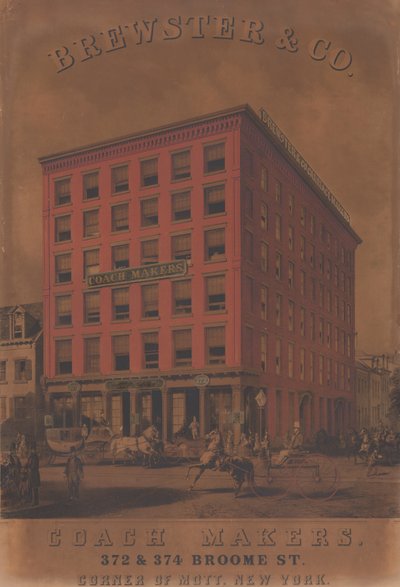 Brewster & Co. Coach Makers, 372 i 374 Broome St., ca. 1860-70 autorstwa Charles Parsons