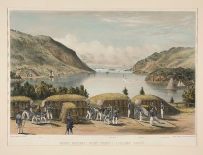 Siege Battery, West Point - Patrząc na północ autorstwa Charles Parsons