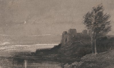 Zamek nad wodą przy świetle księżyca autorstwa Charles Parsons Knight