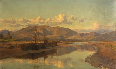 Stare Wigtown Quay i Cairnsmuir, ok.1890 (olej na płótnie) autorstwa Charles Parsons Knight