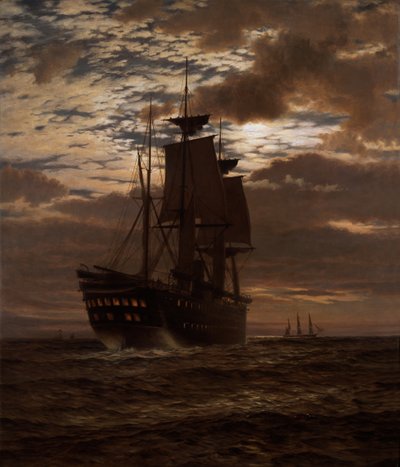 Ostatni indyjski oddział wojskowy, HMS „Malabar”, 1881 r. autorstwa Charles Parsons Knight