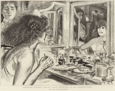 Madame Sarah Bernhardt w swojej garderobie (lito) autorstwa Charles Paul (after) Renouard