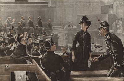 Uniewinniony, scena na paryskich sądach autorstwa Charles Paul Renouard