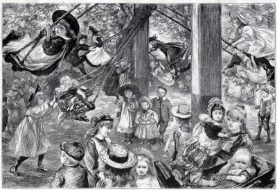 Plenerowa sala gimnastyczna dla dzieci w Battersea Park, Londyn - 1898 - zaczerpnięta z życia przez Paula Renouarda autorstwa Charles Paul Renouard
