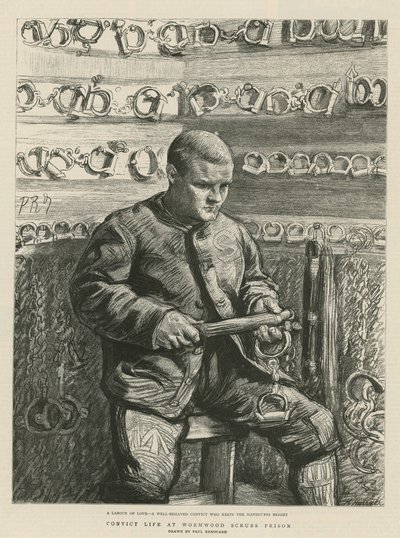 Skazaniec życie w Więzieniu Wormwood Scrubs (grawerowanie) autorstwa Charles Paul Renouard