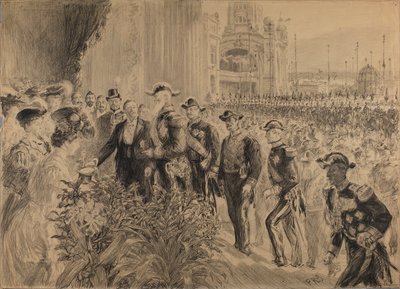 Inauguracja Międzynarodowej Wystawy w Liege w 1905 r. autorstwa Charles Paul Renouard
