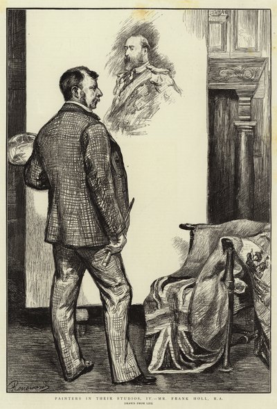 Malarze w swoich pracowniach, IV, Pan Frank Holl, RA autorstwa Charles Paul Renouard