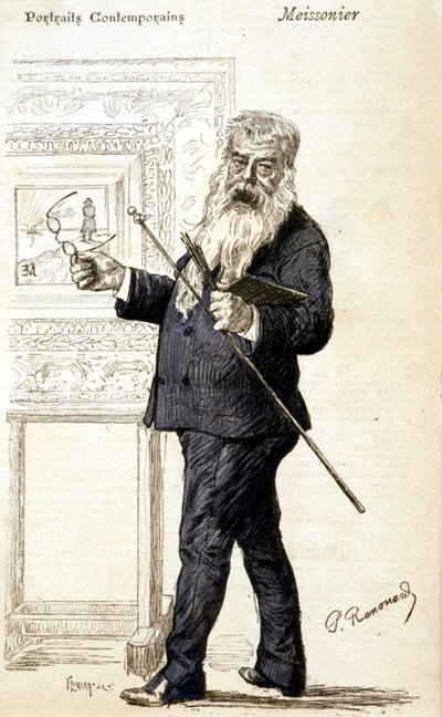 Portret Meissoniera. Rycina z końca XIX wieku. autorstwa Charles Paul Renouard