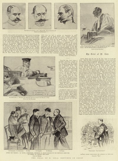 Proces M Zoli, Szkice na dworze autorstwa Charles Paul Renouard