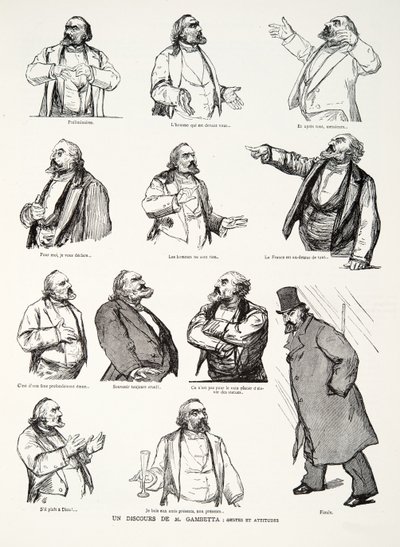 Przemówienie M. Gambetty: Gesty i postawy, z Historii III RP, t. I, Historia polityczna, wyd. 1933 autorstwa Charles Paul Renouard