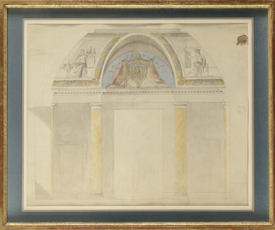 Studium do dekoracji tronu w Palais des Tuileries autorstwa Charles Percier