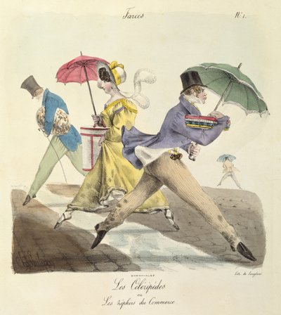 Celeripedes lub Zefiry Handlu autorstwa Charles Philipon