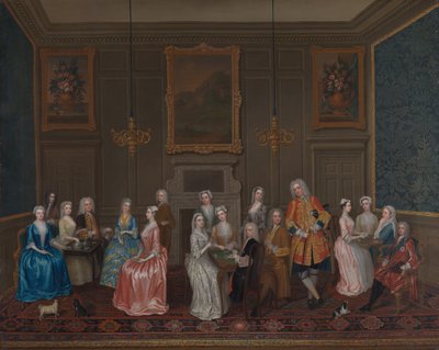 Przyjęcie herbaciane w domu Lorda Harringtona, St. James, 1730. autorstwa Charles Philips