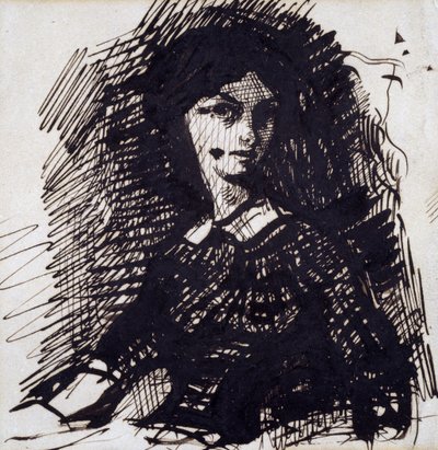 Portret Jeanne Duval, połowa XIX wieku autorstwa Charles Pierre Baudelaire