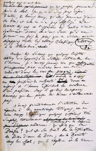 Projekt przedmowy do 2. edycji „Les Fleurs du Mal” (pióro i tusz na papierze) autorstwa Charles Pierre Baudelaire