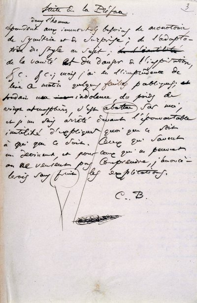 Projekt przedmowy do 2. edycji „Les Fleurs du Mal” (pióro i tusz na papierze) autorstwa Charles Pierre Baudelaire