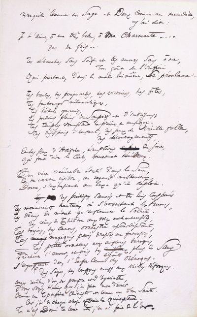 Projekt przedmowy do 2. edycji „Les Fleurs du Mal” (pióro i tusz na papierze) autorstwa Charles Pierre Baudelaire