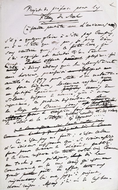 Projekty przedmowy do II edycji „les Fleurs du Mal” (pióro i tusz na papierze) autorstwa Charles Pierre Baudelaire