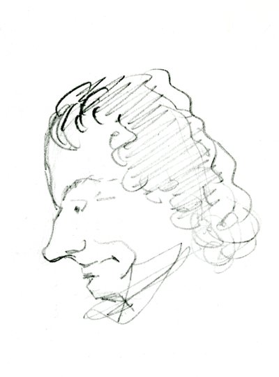 Autoportret, ok. 1843 (ołówek na papierze) (zdjęcie czarno-białe) autorstwa Charles Pierre Baudelaire