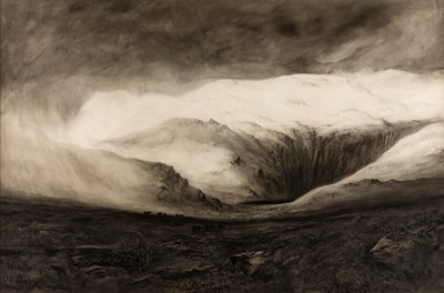 Zima, Llyn Dulyn, niedatowane (akwarela na papierze) autorstwa Charles Potter