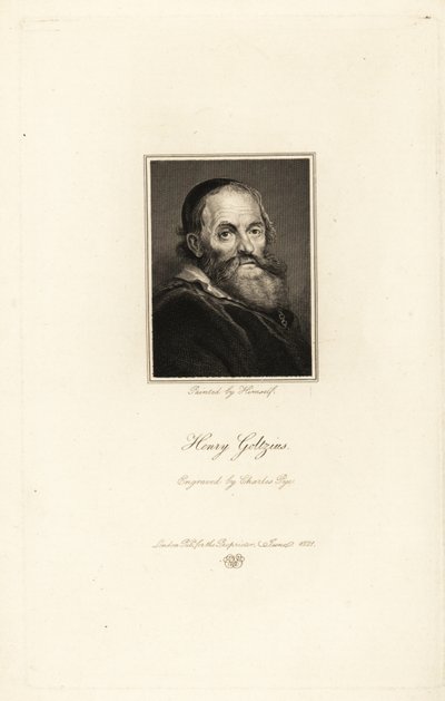 Portret Hendricka Goltziusa, holenderskiego grafika, rysownika i malarza urodzonego w Niemczech autorstwa Charles Pye