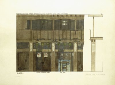 Hol wejściowy, ok. 1901 (litografia kolorowa) autorstwa Charles Rennie (after) Mackintosh