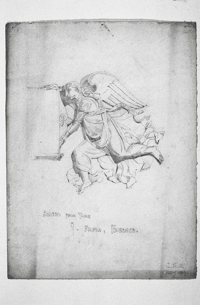 Anioł z grobu, Badia, Florencja, 1891 autorstwa Charles Rennie Mackintosh