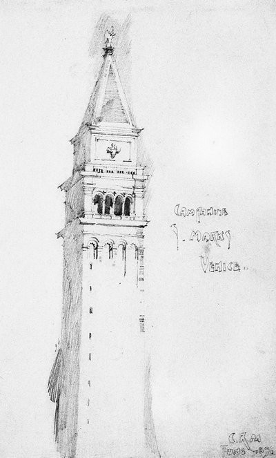 Campanile, S. Marks, Wenecja, 1891 autorstwa Charles Rennie Mackintosh